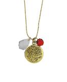 Lillian vintage style locket necklace with chandelier crystal charm & resin flower