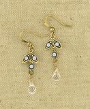 Valda handmade vintage style earrings with rhinestone accent