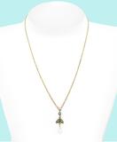 Valda handmade vintage style necklace with rhinestone accent